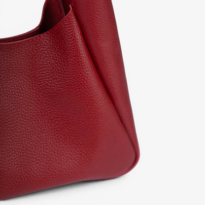 Red Leather Hobo Bag for Women - Pache Torba - Pache