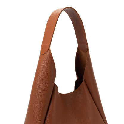 Cognac Brown Leather Hobo Bag for Women - Pache Torba