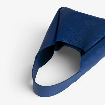 Blue Leather Hobo Bag for Women - Pache Torba - Pache
