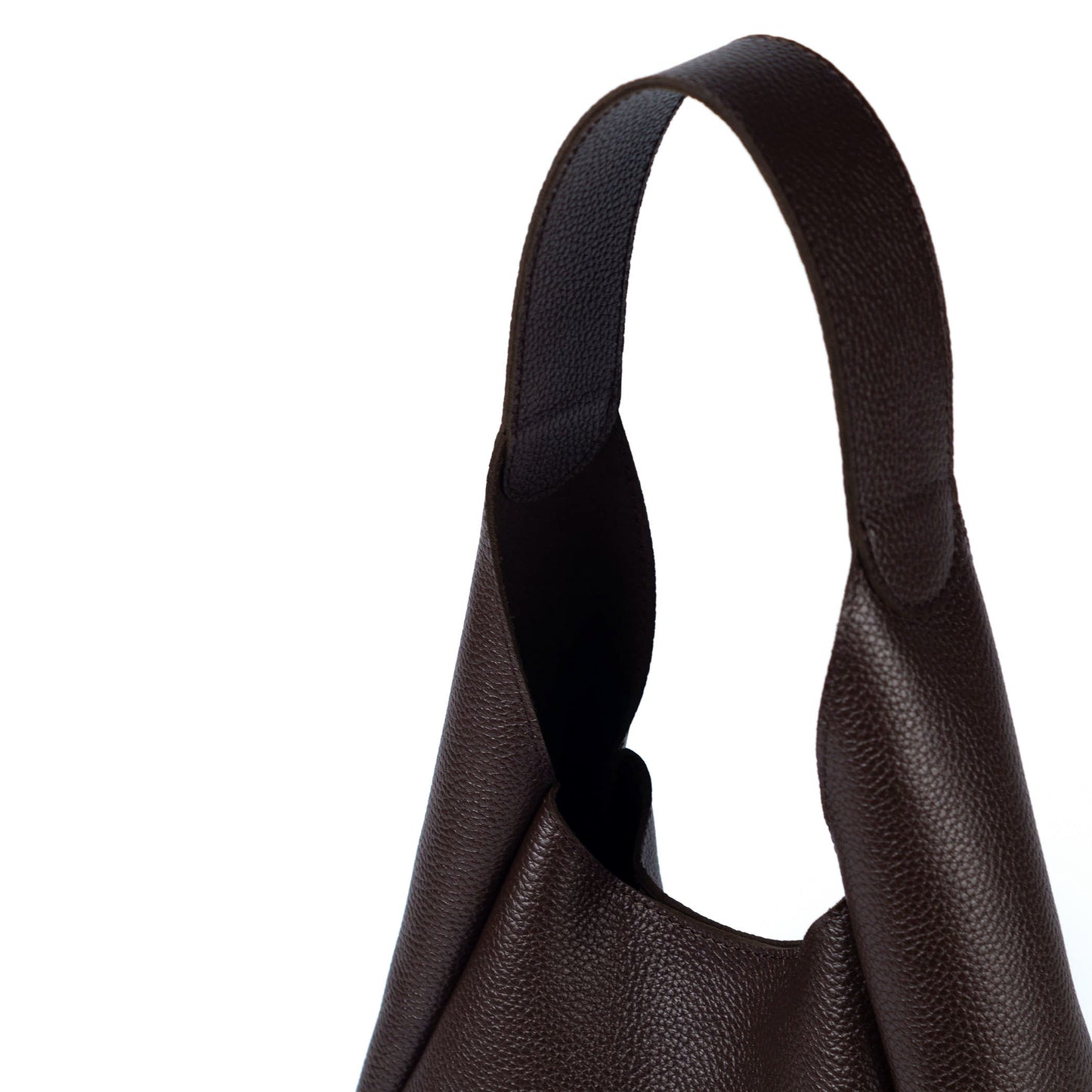 Brown Leather Hobo Bag for Women - Pache Torba