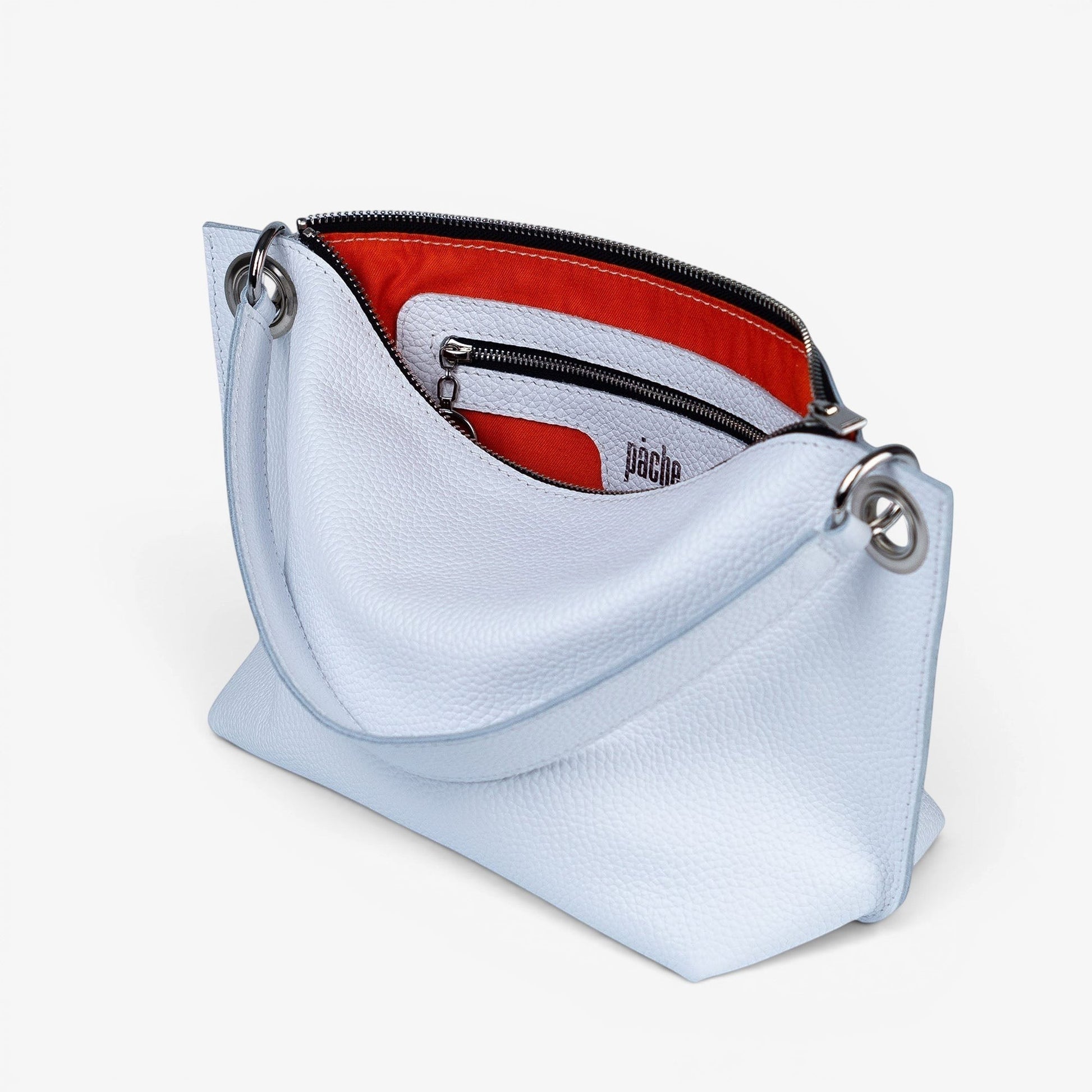 White Soft Leather Bag for Women - Pache Vivere - Pache