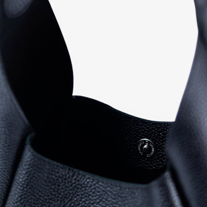 Black Leather Hobo Bag for Women - Pache Torba - Pache