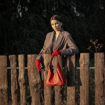 Brown Leather Hobo Bag for Women - Pache Torba