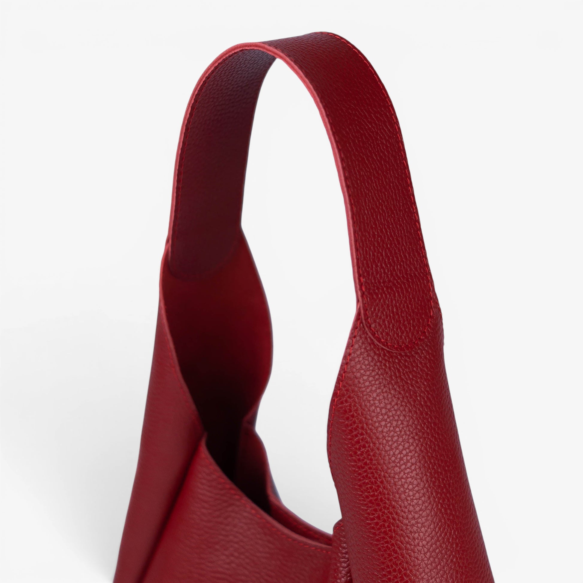 Red Leather Hobo Bag for Women - Pache Torba - Pache