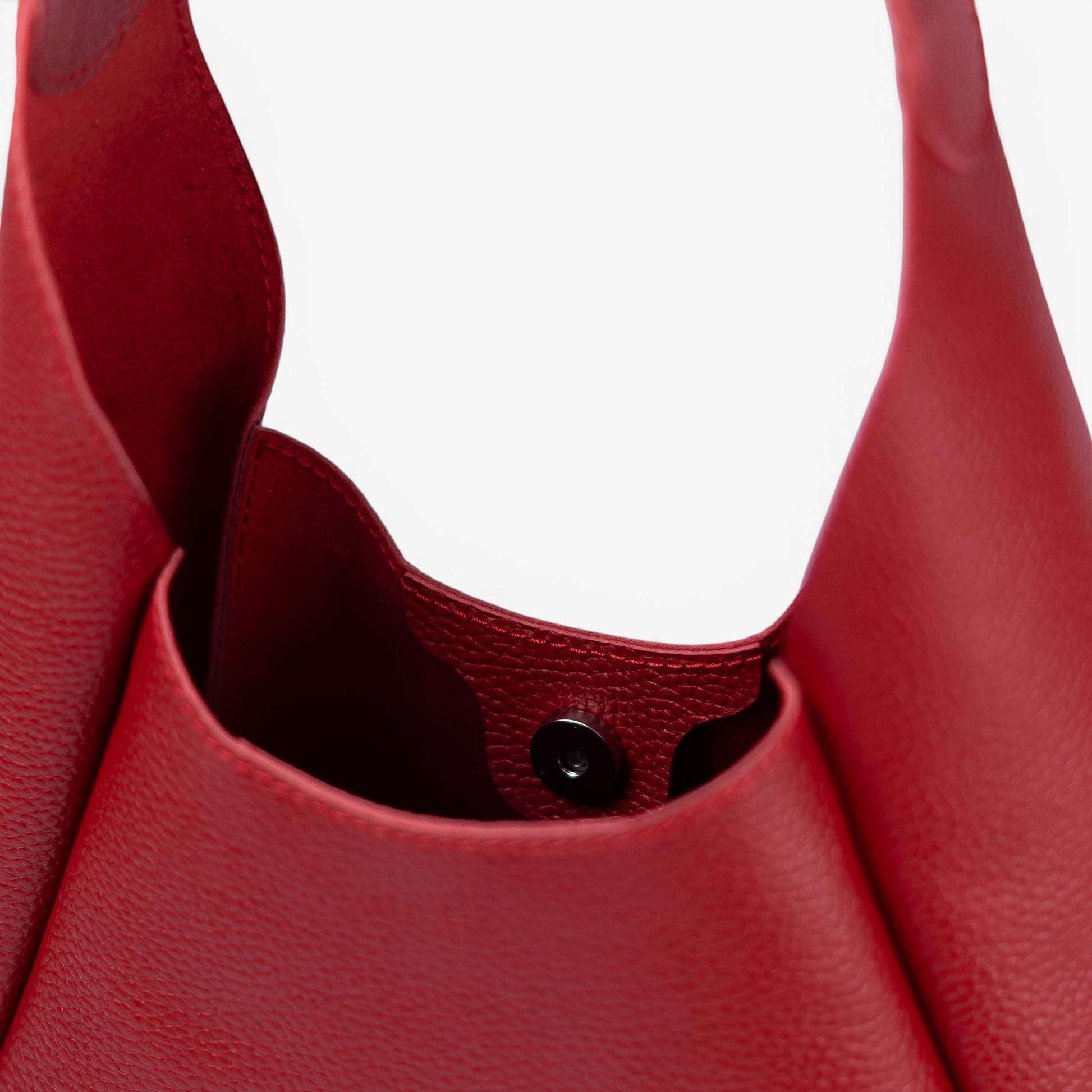 Red Leather Hobo Bag for Women - Pache Torba - Pache