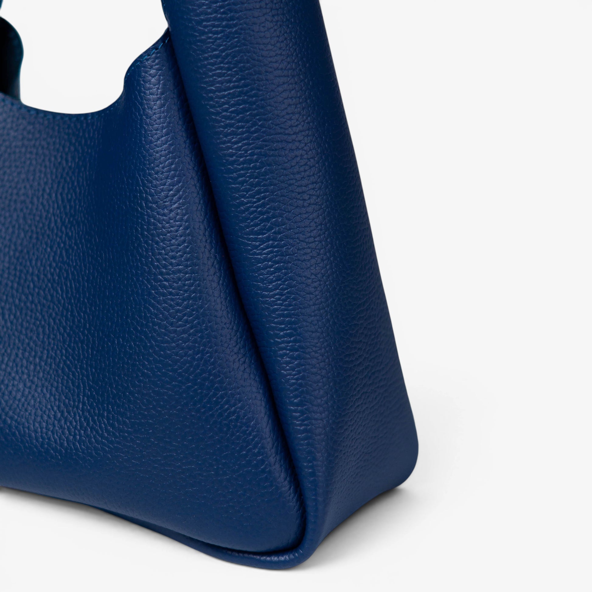 Blue Leather Hobo Bag for Women - Pache Torba - Pache
