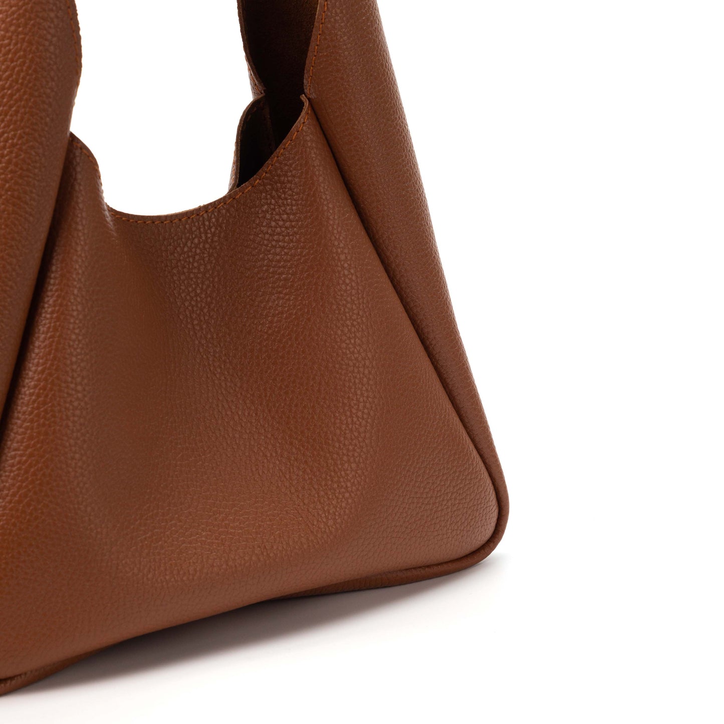 Cognac Brown Leather Hobo Bag for Women - Pache Torba