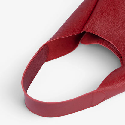 Red Leather Hobo Bag for Women - Pache Torba - Pache