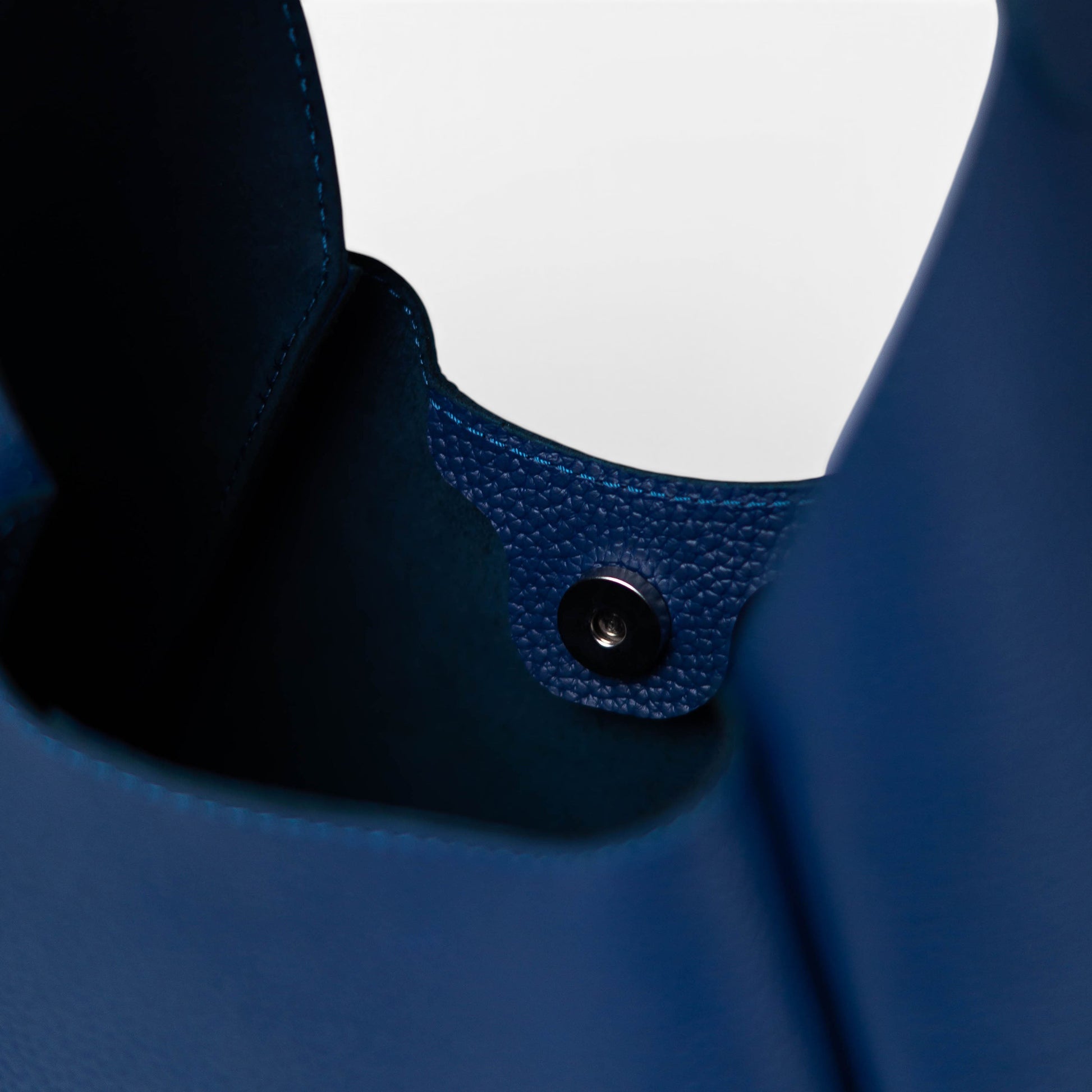 Blue Leather Hobo Bag for Women - Pache Torba - Pache