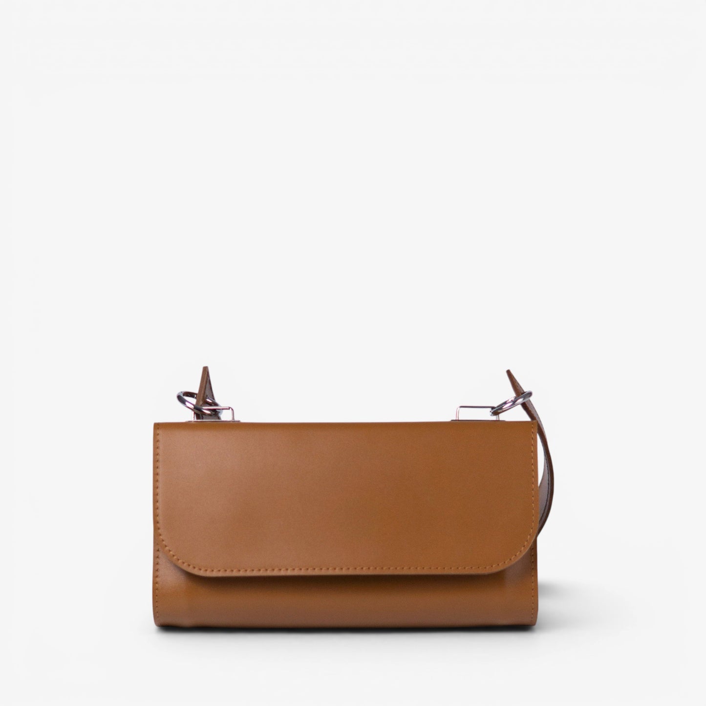 Brown Leather Baguette Bag for Women - Pache Tabala - Pache