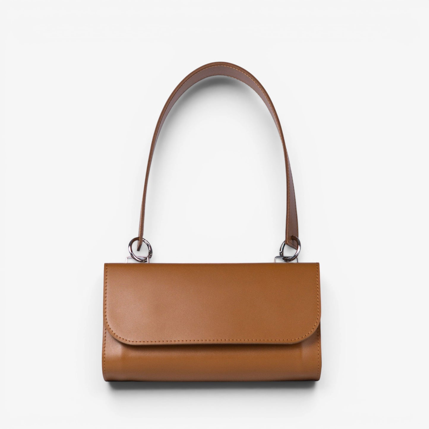 Brown Leather Baguette Bag for Women - Pache Tabala - Pache