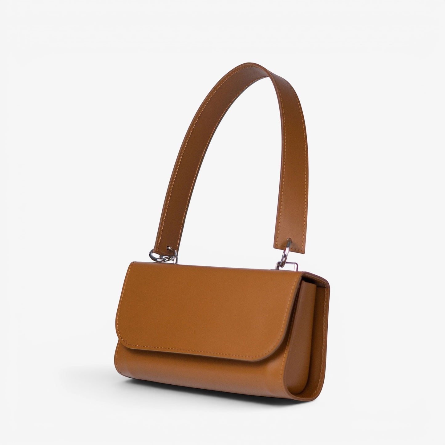 Brown Leather Baguette Bag for Women - Pache Tabala - Pache