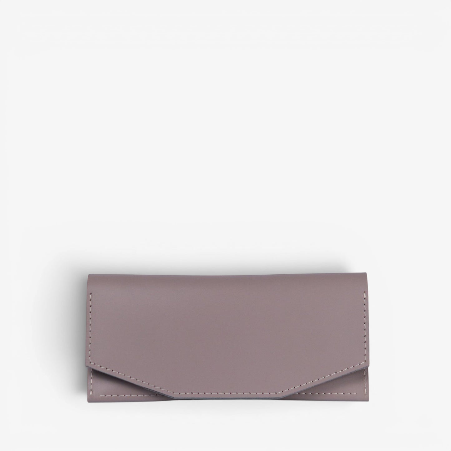 Gray handmade leather wallet for women, slim minimalist design, Beyra by Pache
