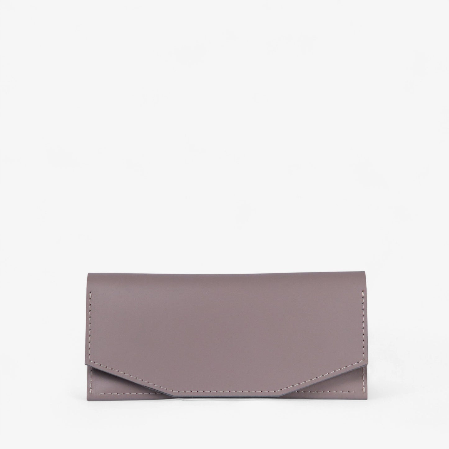 Gray handmade leather wallet for women, slim minimalist design, Beyra by Pache