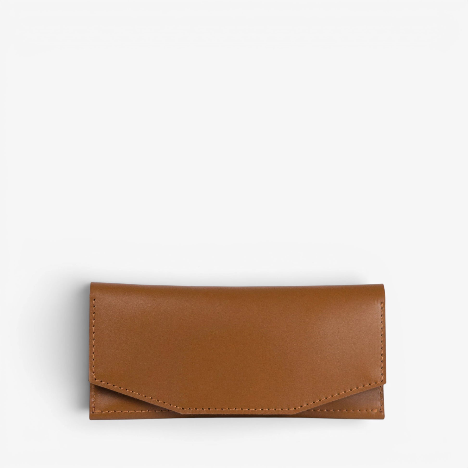 Brown handmade leather wallet for women, slim minimalist design, Beyra by Pache