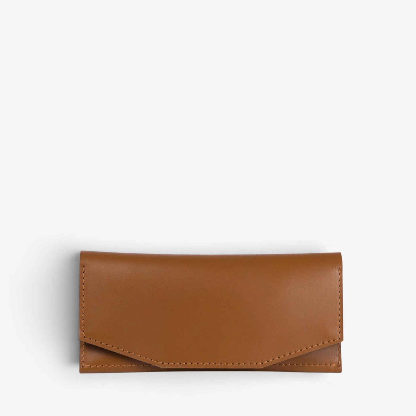 Brown handmade leather wallet for women, slim minimalist design, Beyra by Pache