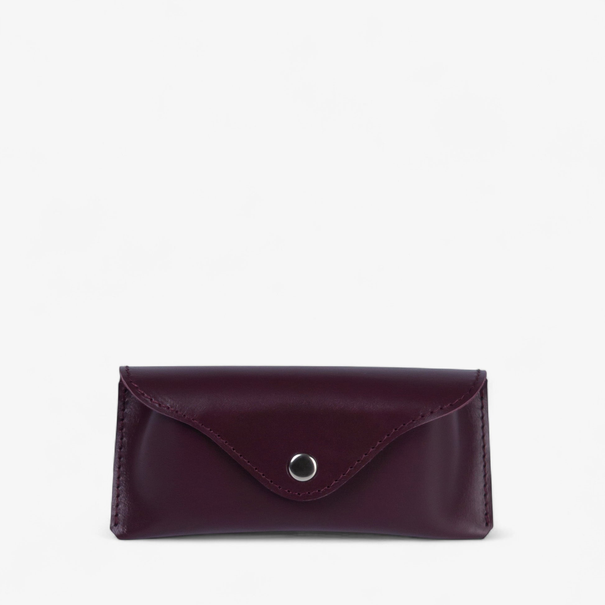Black Leather Glasses Case with Clasp - Pache Vista - Pache
