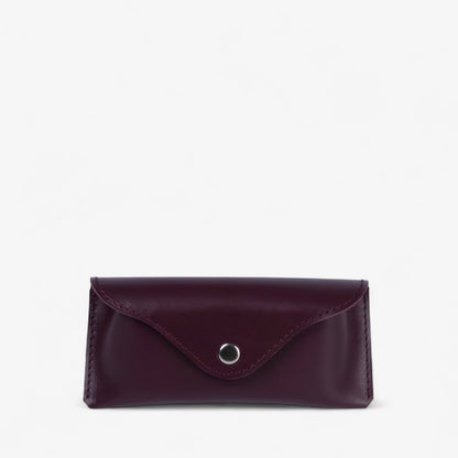 Black Leather Glasses Case with Clasp - Pache Vista - Pache