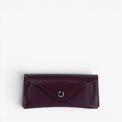 Black Leather Glasses Case with Clasp - Pache Vista - Pache