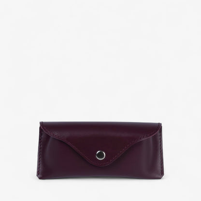 Black Leather Glasses Case with Clasp - Pache Vista - Pache