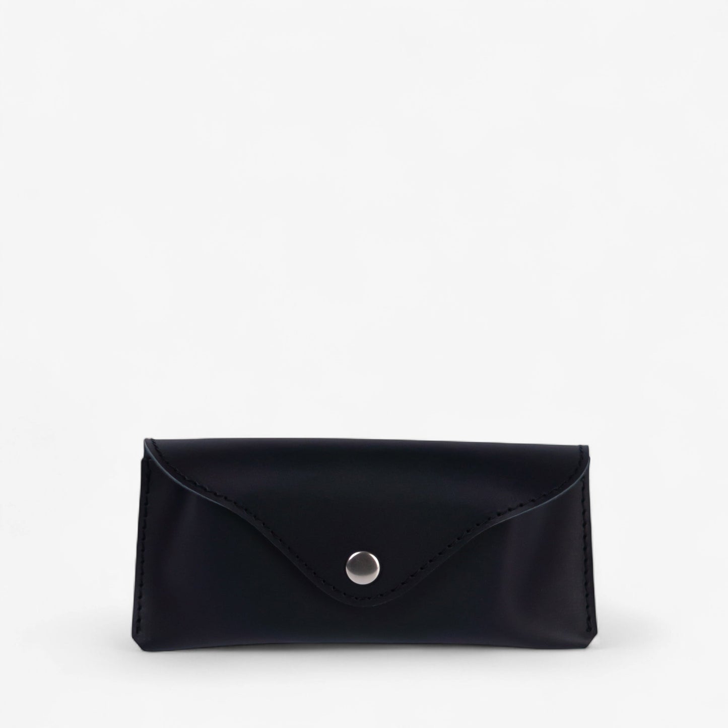 Black Leather Glasses Case with Clasp - Pache Vista - Pache