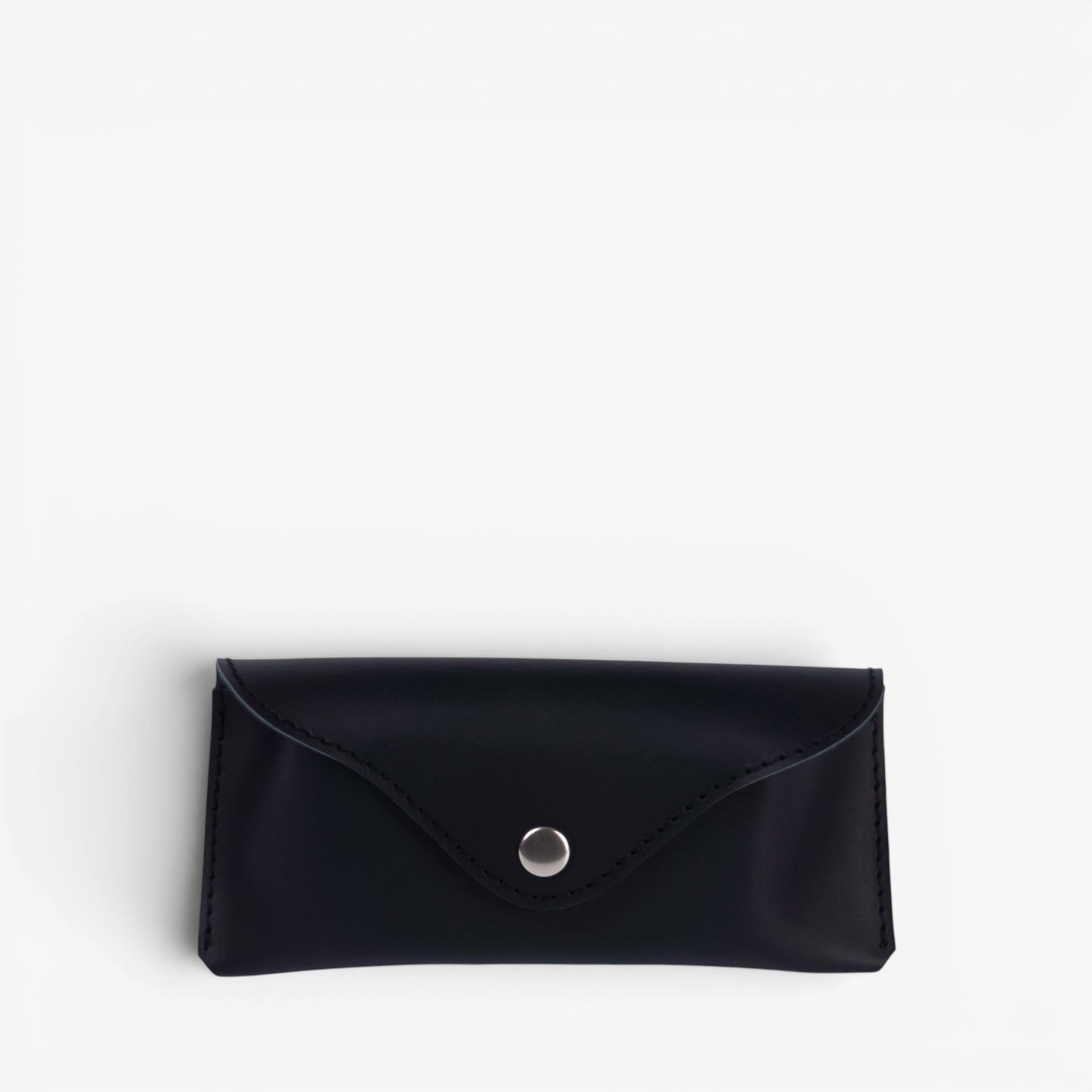 Black Leather Glasses Case with Clasp - Pache Vista - Pache