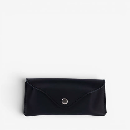Black Leather Glasses Case with Clasp - Pache Vista - Pache