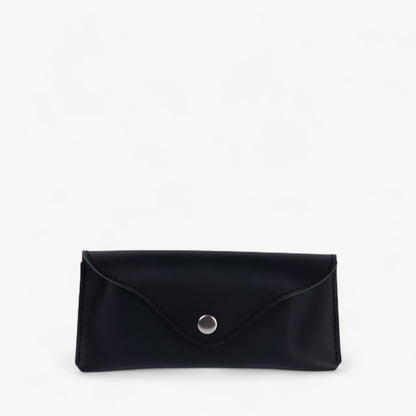 Black Leather Glasses Case with Clasp - Pache Vista - Pache