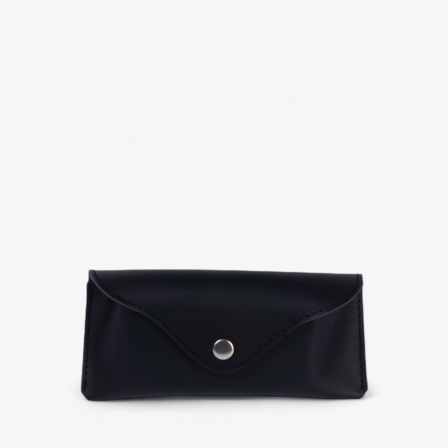 Black Leather Glasses Case with Clasp - Pache Vista - Pache