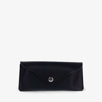 Black Leather Glasses Case with Clasp - Pache Vista - Pache