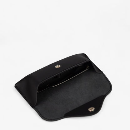 Black Leather Glasses Case with Clasp - Pache Vista - Pache