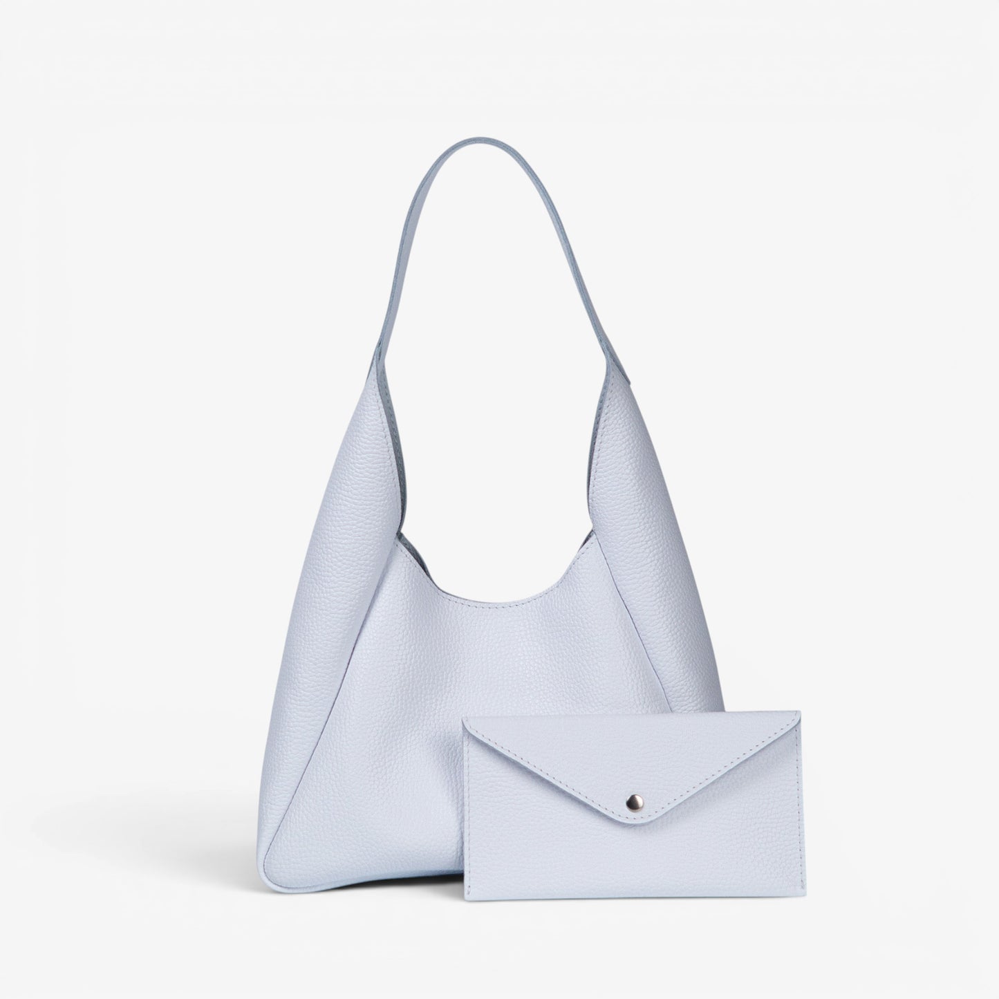 Blue Leather Hobo Bag for Women - Pache Torba - Pache