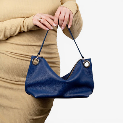 Blue Soft Leather Bag for Women - Pache Vivere - Pache