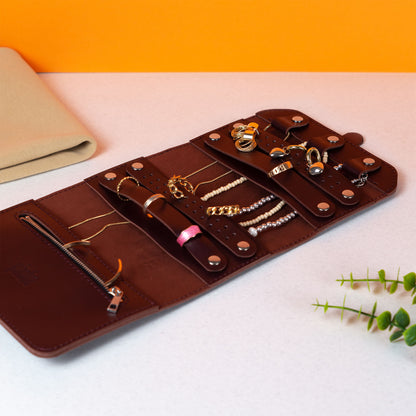 Burgundy Elin Jewelry Roll