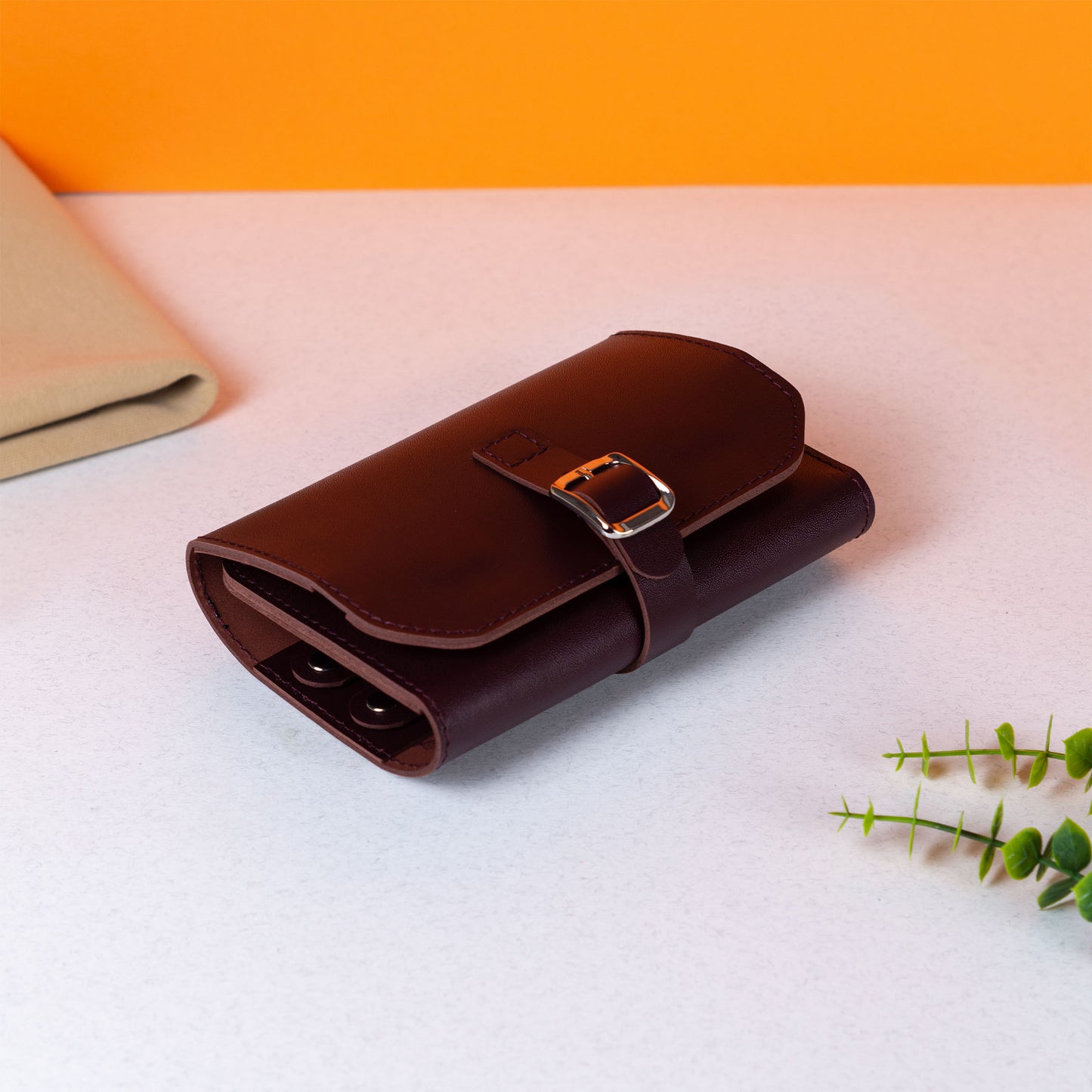 Burgundy Elin Jewelry Roll
