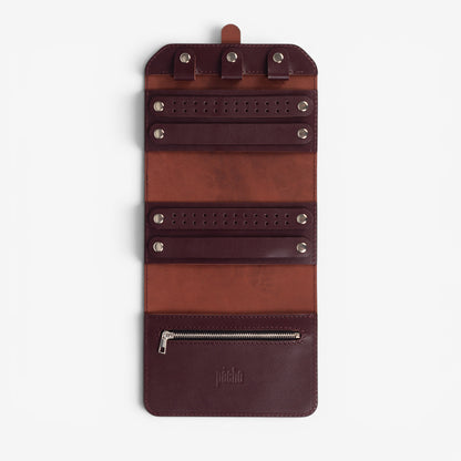 Burgundy Elin Jewelry Roll
