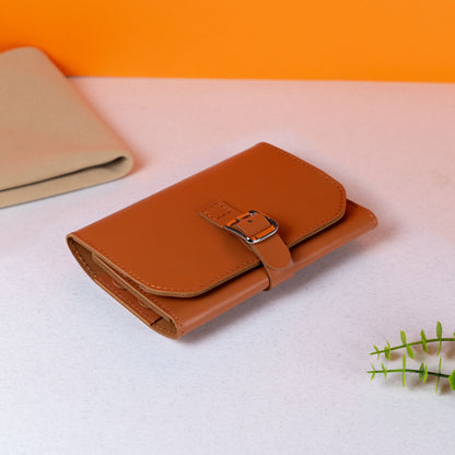 Cognac Brown Elin Jewelry Roll