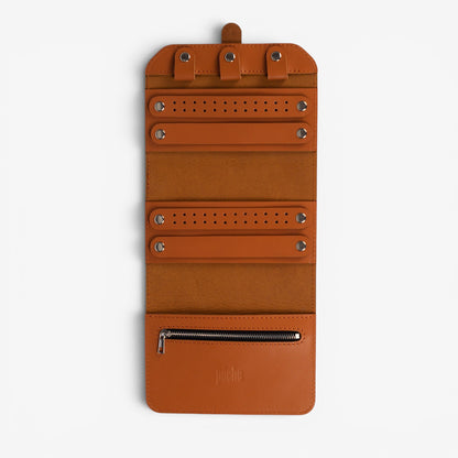 Cognac Brown Elin Jewelry Roll