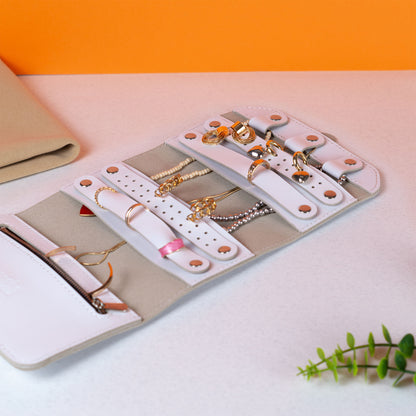 White Elin Jewelry Roll