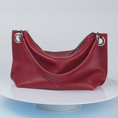 Red Soft Leather Bag for Women - Pache Vivere