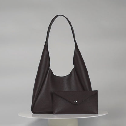 Brown Leather Hobo Bag for Women - Pache Torba